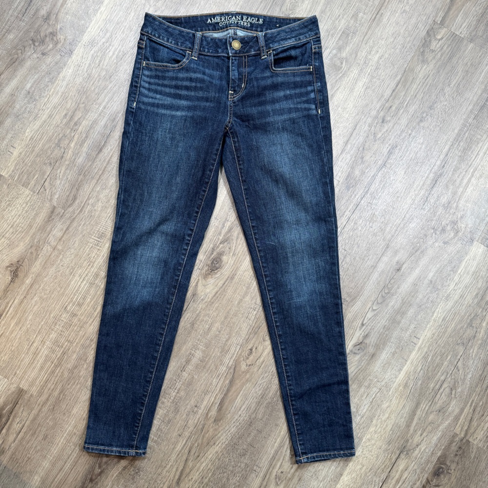 American Eagle Outfitters Dark Blue Super Stretch Jeggings - Size 2 Regular